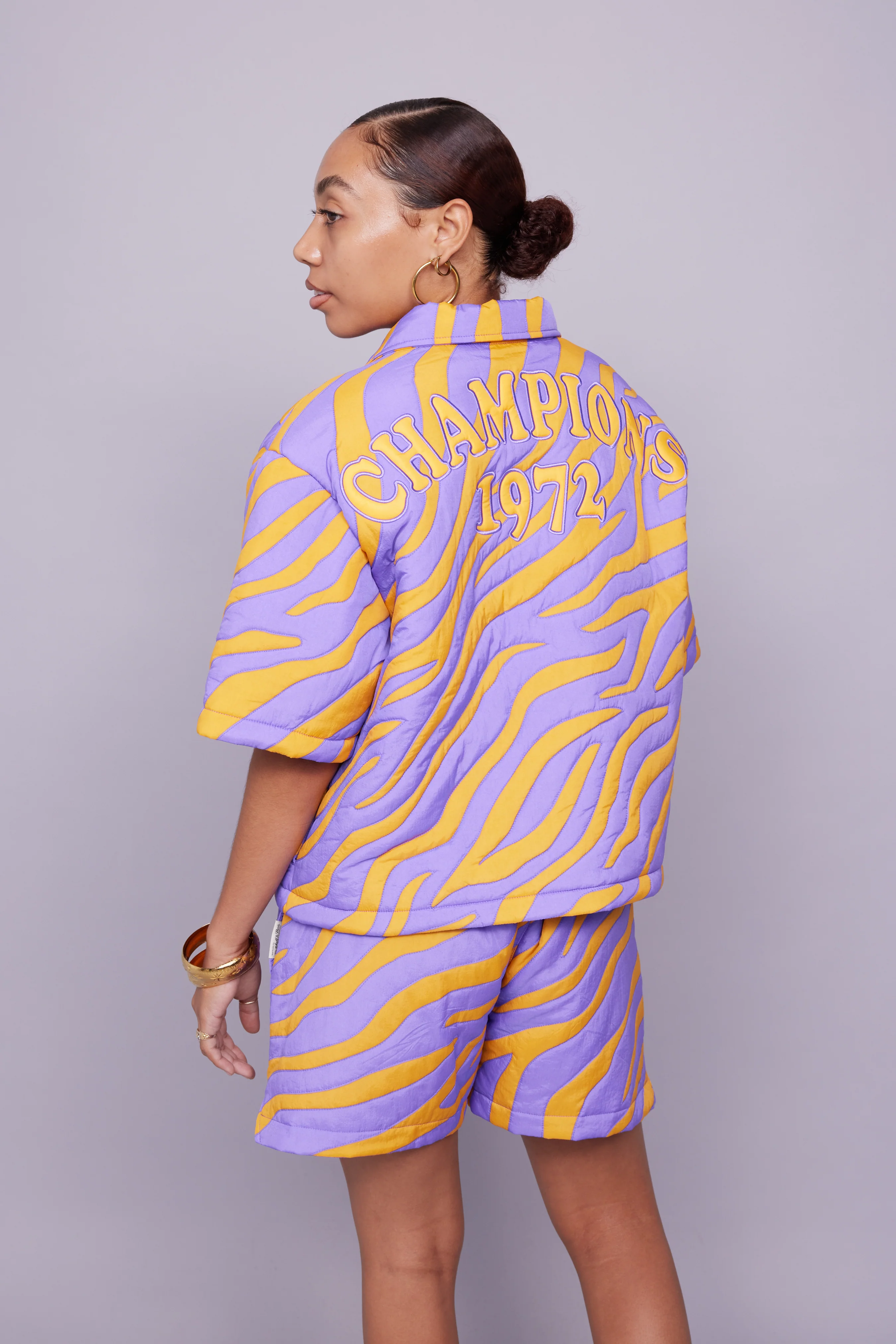 Lakers Nylon Quilted Puffer Shirt - Image 8