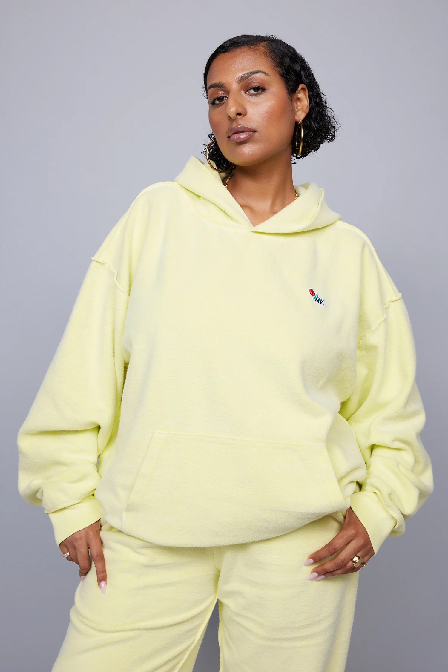 ME. Reverse Brushed Hoodie - Lemon Zest - Image 2