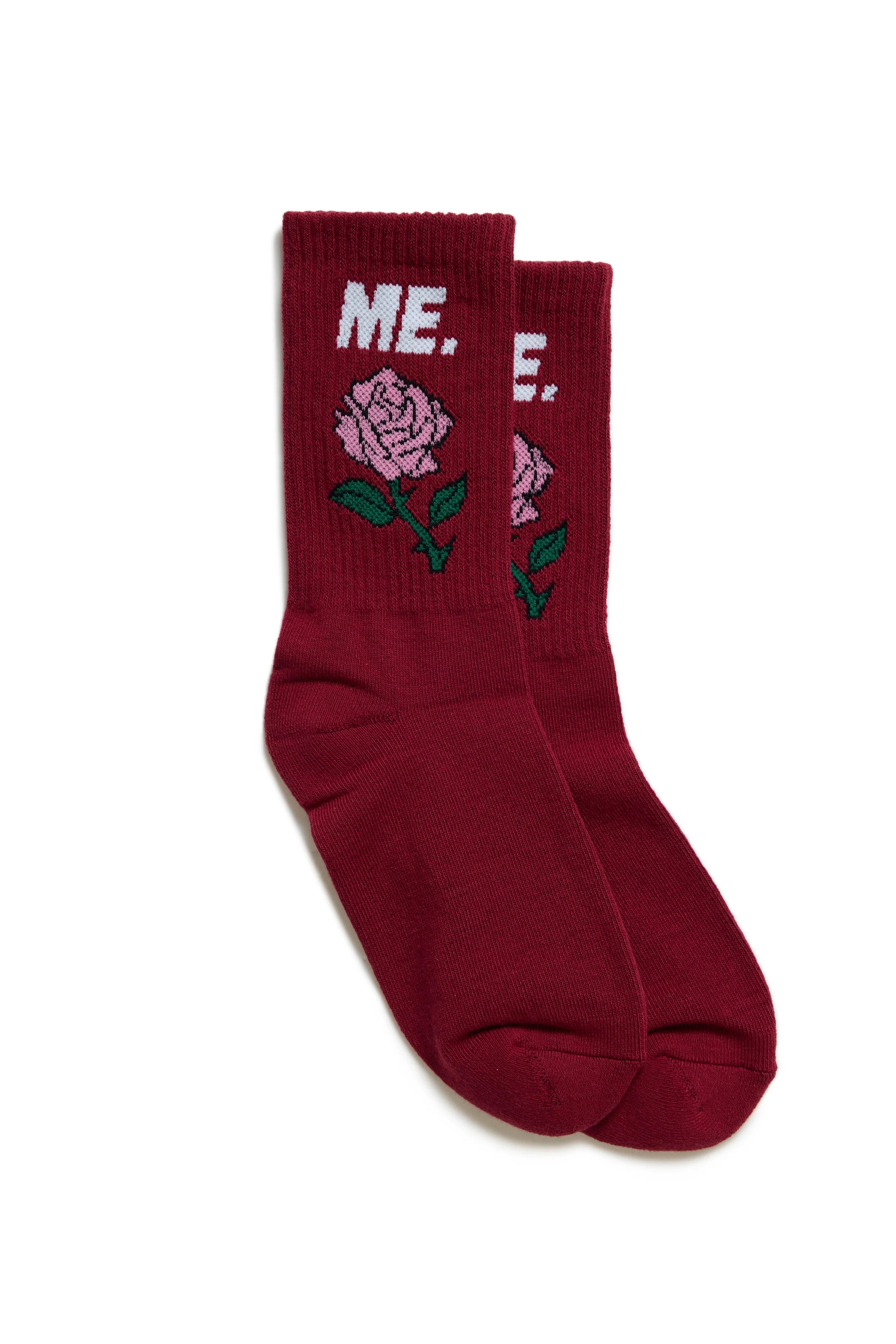ME. Rose Socks - Burgundy