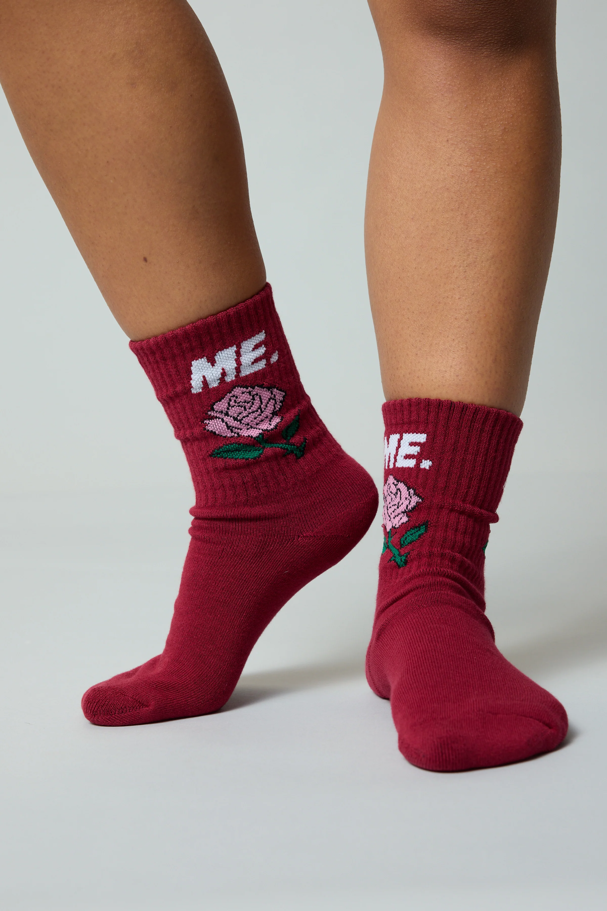 ME. Rose Socks - Burgundy - Image 2