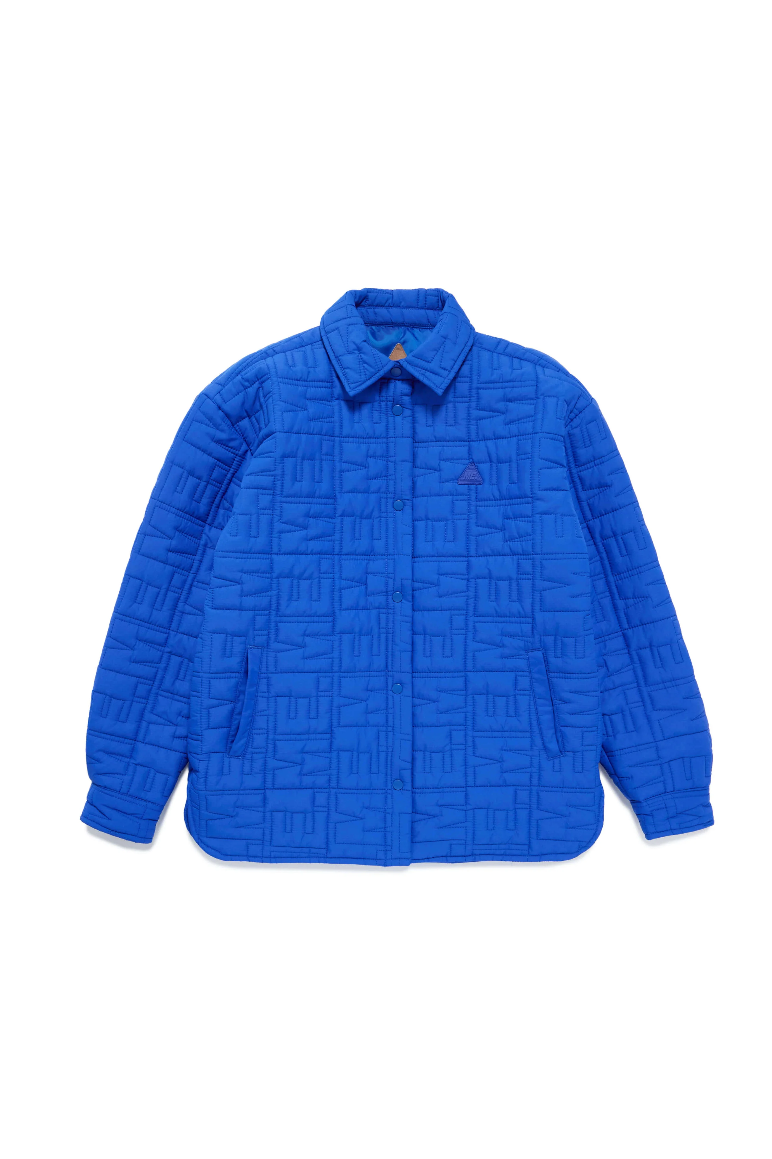 Monogram Quilted Puff Shacket - Cobalt