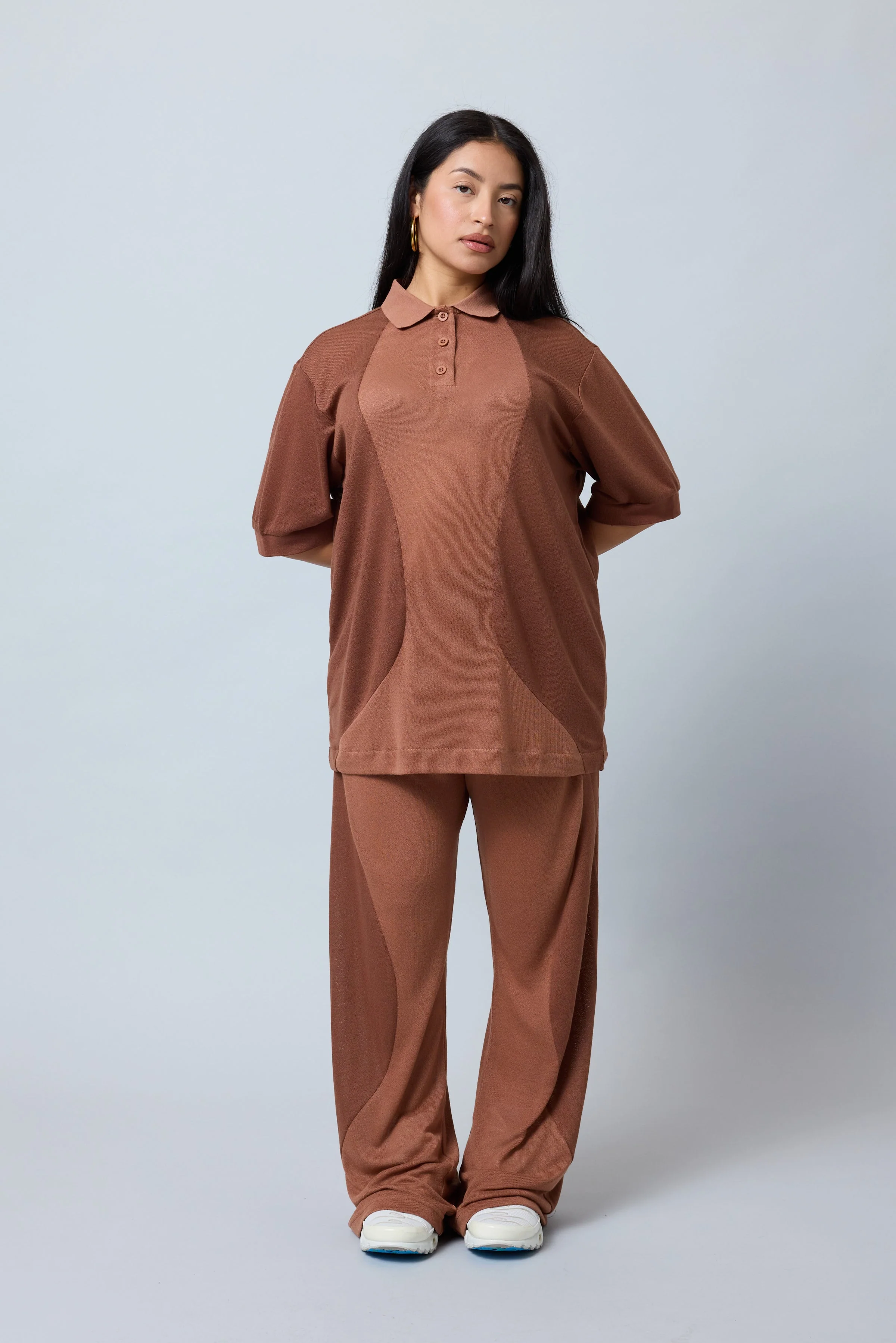 Out of Office Knit Polo - Coffee - Image 2